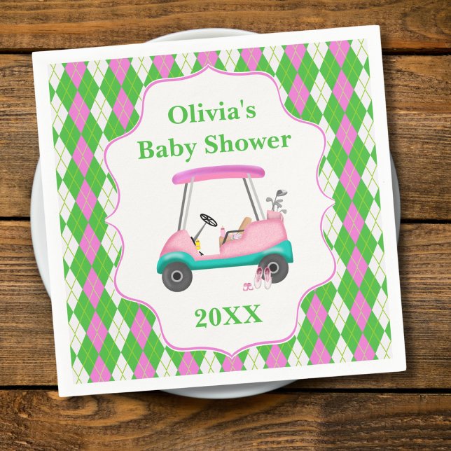 Eleganter Golf Cart für Babydusche Serviette (Von Creator hochgeladen)