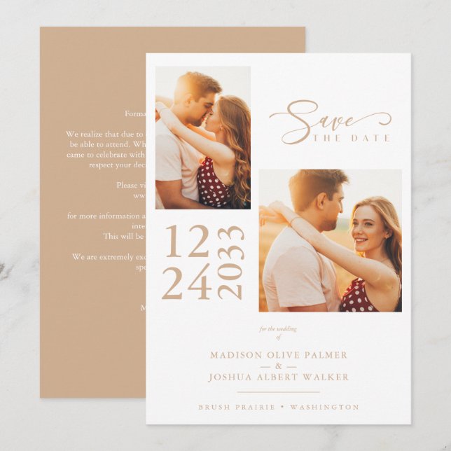Eleganter Golffekt 2 Fotos Anspruchsvolle Hochzeit (Vorne/Hinten)