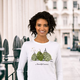 Eleganter Golffekt Winterbaum T - Shirt