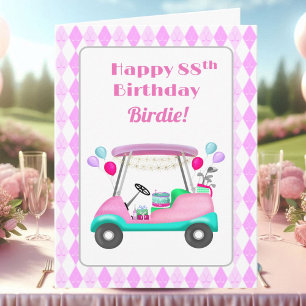 Eleganter Golfparty-Wagen für Damen zum 88. Geburt Karte