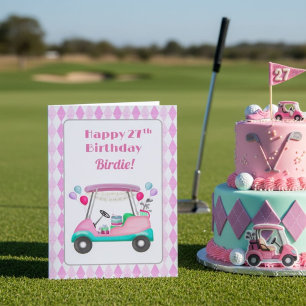 Eleganter Golfparty-Wagen zum 27. Geburtstag für D Karte