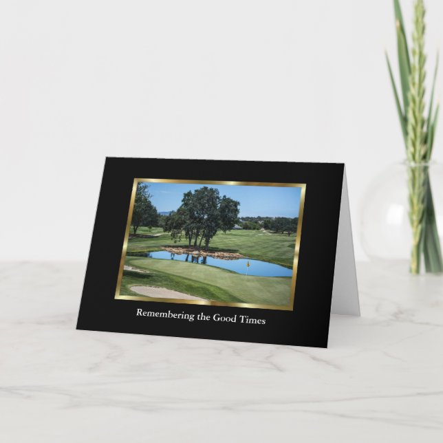 Eleganter Golfplatz Sympathie Karte für einen Golf (Vorderseite)