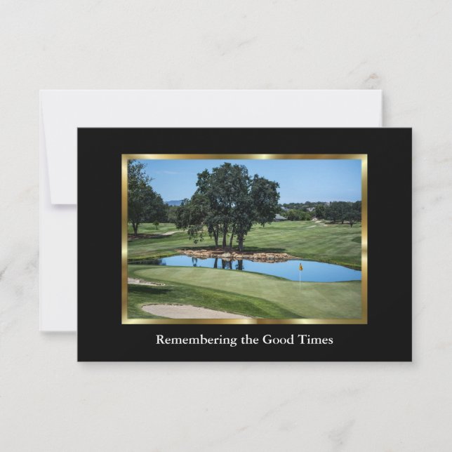 Eleganter Golfplatz Sympathie Karte für einen Golf (Vorderseite)