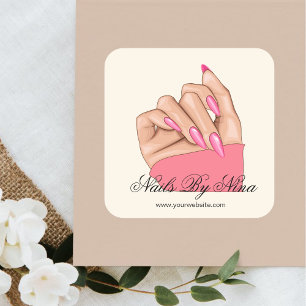 Eleganter Got Pink Nail Künstler Manicurist Quadratischer Aufkleber