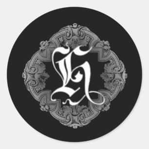 Eleganter Goth Anfangsbuchstabe H Aufkleber