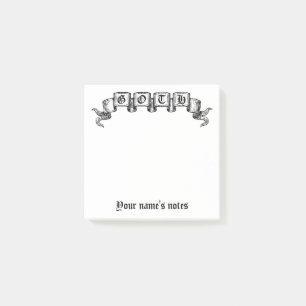 Eleganter Goth Vintager Bandentwurf Post-it Klebezettel