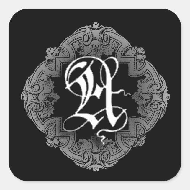 Eleganter Gothic Anfangsbuchstabe A Aufkleber (Vorderseite)
