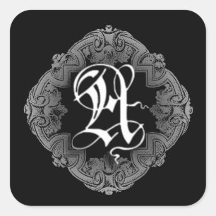 Eleganter Gothic Anfangsbuchstabe A Aufkleber
