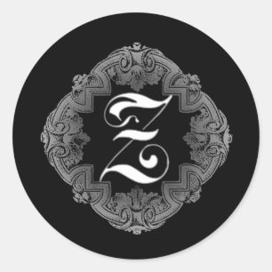 Eleganter Gothic Anfangsbuchstabe Z Aufkleber