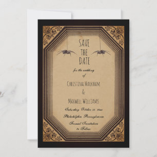 Eleganter gotischer Deko-Rahmen-Geflechte Save the Date