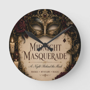 Eleganter gotischer Halloween-Dinnerparty-Stil Runde Wanduhr