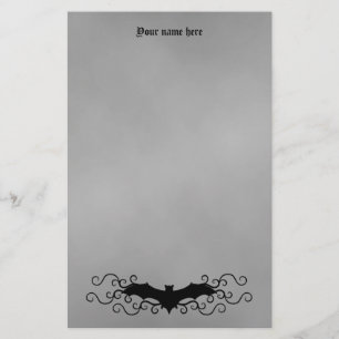 Eleganter gotischer Halloweenschläger und -Wirbel Briefpapier