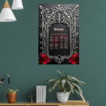Eleganter gotischer Hochzeitsrosenrahmen 