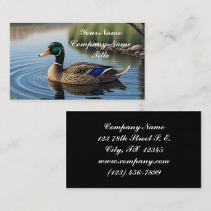 Eleganter Graceful Mallard auf einem ruhigen Lands Visitenkarte