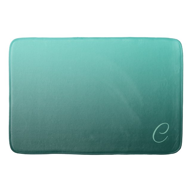 Eleganter Gradient Aquamarin mit benutzerdefiniert Badematte (Vorderseite)