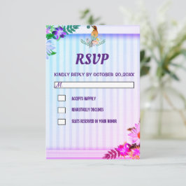 Eleganter Gradient Floral Frame RSVP Karte
