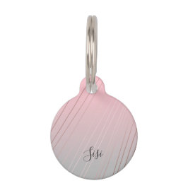 Eleganter Gradient rosa Graumuster Rose Gold Haustiermarke