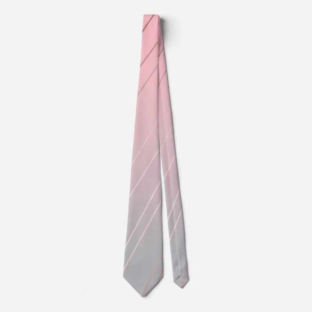 Eleganter Gradient rosa Graumuster Rose Gold Krawatte (Vorderseite)