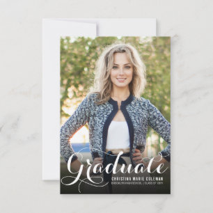 Eleganter Graduate Modernes Script 2 Foto Abschlus Ankündigung