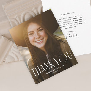 Eleganter Graduate Typografy Foto Abschluss Dankeskarte