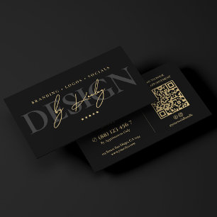 Eleganter Grafikdesigner Branding Schwarze Signatu Visitenkarte
