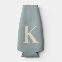 Eleganter Grau-Weiß-Monogramm Flaschenkühler