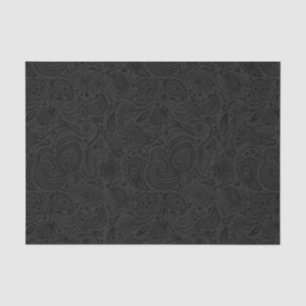 Eleganter grauer floraler Damaskus Schwarzer Hinte Seidenpapier