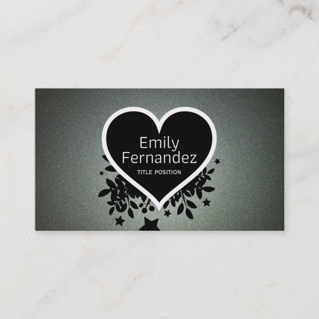 Eleganter grauer Glitzer Visitenkarte (Vorderseite)