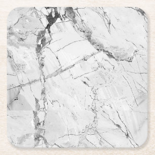 Eleganter grauer "Granite Haze Whorl" Marmorboden Rechteckiger Pappuntersetzer