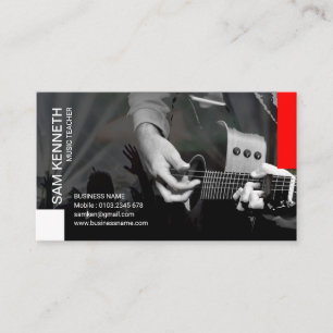Eleganter grauer Konzert-Gitarrist-Lehrer Visitenkarte