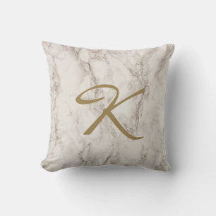 Eleganter grauer Marmor mit Goldname Kissen
