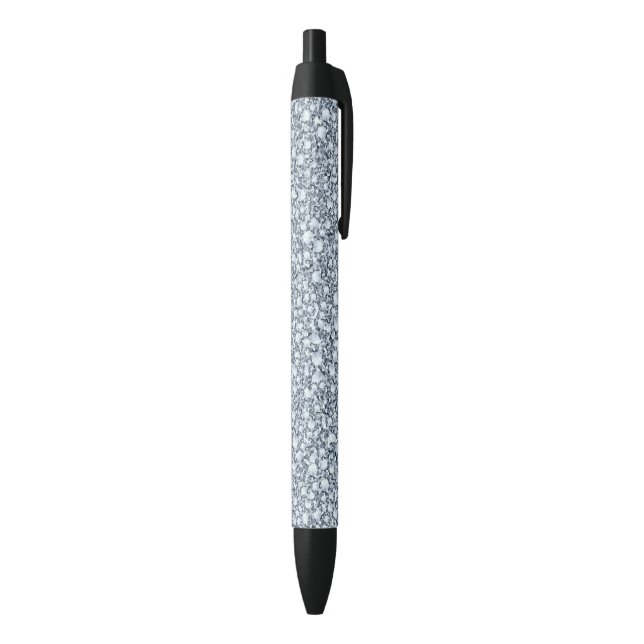 Eleganter grauer und weißer Glitzer Kugelschreiber (Unterseite (Vertikal))