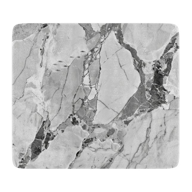 Eleganter Gray 'Twilight Marble Fantasy' Marmortex Schneidebrett (Vorderseite)