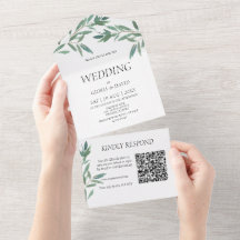 Eleganter Green Foliage QR-Code