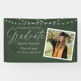 Eleganter Green Foto Floral Abschluss Banner