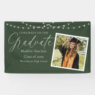 Eleganter Green Foto Floral Abschluss Banner