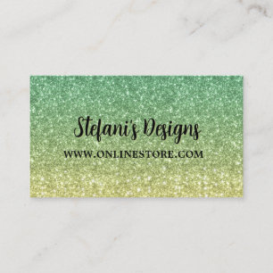 Eleganter Green Mint Ombre Glitzer Online Store Visitenkarte
