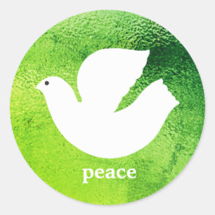 Eleganter Green Modern Peace Holiday Umschlag Aufk Runder Aufkleber