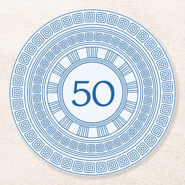 Eleganter griechischer oder römischer Geburtstag m Runder Pappuntersetzer (Vorderseite)