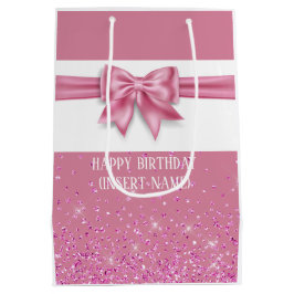 Eleganter großer rosa Glitzer strahlt chic Mittlere Geschenktüte