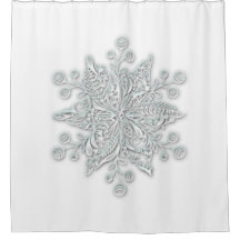 Eleganter großer Winterduschvorhang mit Snowflake