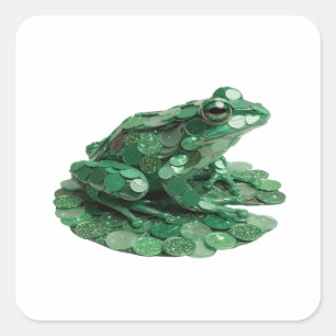 Eleganter grüner abstrakter Geschenkaufkleber Quadratischer Aufkleber