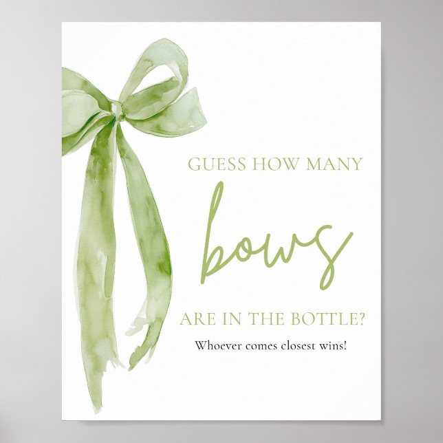 Eleganter grüner Bow rät, wie viele Bows Spiel Poster (Vorne)