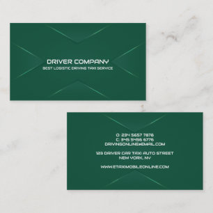 Eleganter grüner Chauffeur Visitenkarte