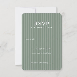 Eleganter grüner gestreifter RSVP Karte