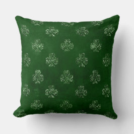 Eleganter grüner Glitzer Irish Kleeblatt Clover Kissen