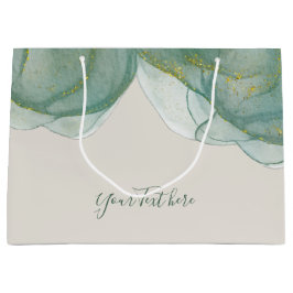 Eleganter grüner Glitzer Wasserfarbe Große Geschenktüte