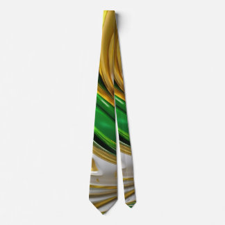 Eleganter Grüner/Goldener Foil Marmor Krawatte