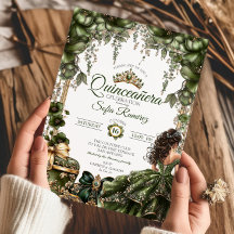 Eleganter grüner goldener Tiara-Blumen-Quinceañera