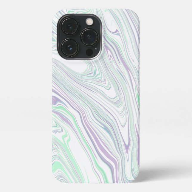 Eleganter grüner Gradient Marmor iPhone 13 Pro Hülle (Rückseite)